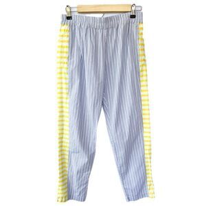 Sita Murt Yellow Gray White Striped 100% Cotton Striped PJ Pajama Pants